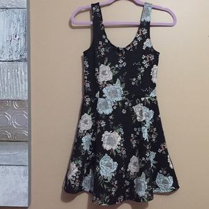 Divided Floral Skater Dress